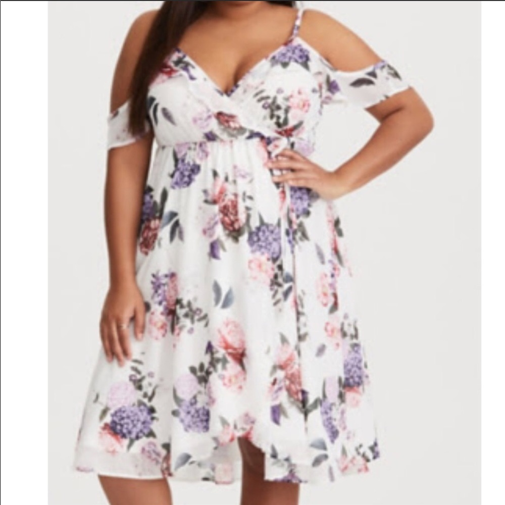 Torrid Floral Cold Shoulder Dress